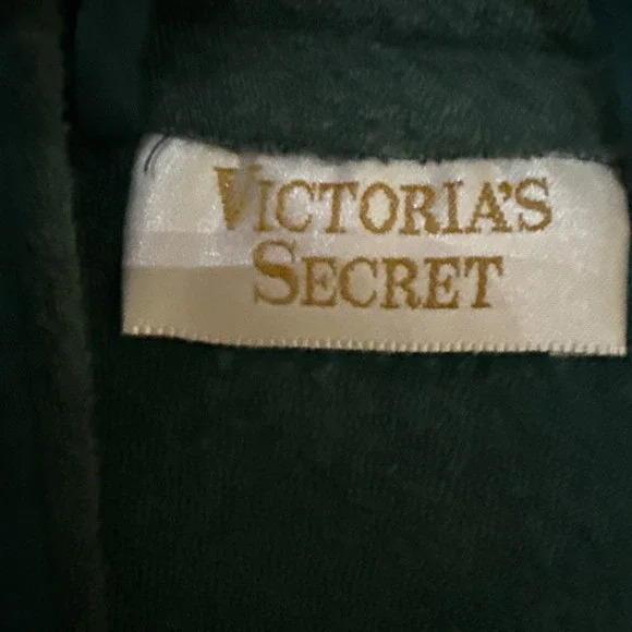 Vintage Victoria's Secret Gold Label Satin Robe Green Women's Small Tie - Picture 4 of 14